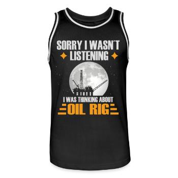 Sorry I wasnt listening I wasthinking about oilrig - Männer Basketball-Trikot - Schwarz/Weiß - Vorne - AI Model Male 185 dark (185cm)