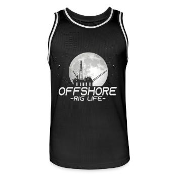 Durée de vie de la plate-forme offshore - Maillot de basket Homme - noir/blanc - Devant - AI Model Male 185 dark (185cm)