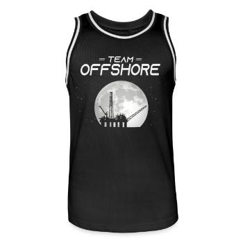 Team Off Shore - Men's Basketball Jersey - black/white - Front - AI Model Male 185 dark (185cm)