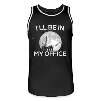 I´ll be in my office - Männer Basketball-Trikot - Schwarz/Weiß - Vorne - AI Model Male 185 dark (185cm)