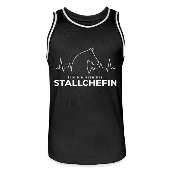 Stallchefin Pferd Pferde Pferdeliebhaberin Pferdes - Männer Basketball-Trikot - Schwarz/Weiß - Vorne - AI Model Male 185 dark (185cm)