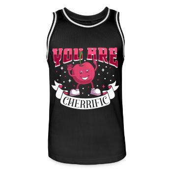 You are cherrific - Kirsch - Männer Basketball-Trikot - Schwarz/Weiß - Vorne - AI Model Male 185 dark (185cm)