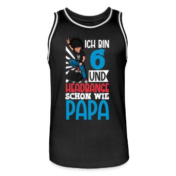 Ich bin 6 - Jungen Rocker - Männer Basketball-Trikot - Schwarz/Weiß - Vorne - AI Model Male 185 dark (185cm)