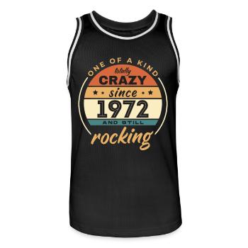 One Of A Kind Totally Crazy Since 1972 Rocking - Men's Basketball Jersey - black/white - Front - AI Model Male 185 dark (185cm)