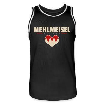 Mehlmeisel Dorf Gemeinde Stadt Bayreuth - Männer Basketball-Trikot - Schwarz/Weiß - Vorne - AI Model Male 185 dark (185cm)