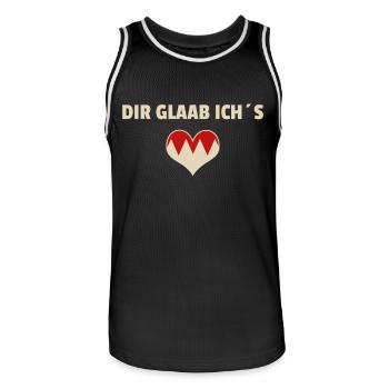 Dir Glaab ich´s - Franken fränkisch fränggisch - Männer Basketball-Trikot - Schwarz/Weiß - Vorne - AI Model Male 185 dark (185cm)