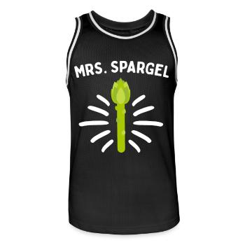 Mrs. Spargel Spargelflüsterin Vegan Gemüse - Männer Basketball-Trikot - Schwarz/Weiß - Vorne - AI Model Male 185 dark (185cm)