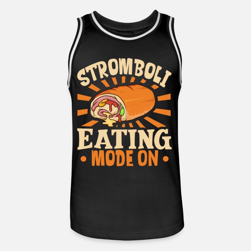 Stromboli Eating Mode On - Stromboli - Männer Basketball-Trikot - Schwarz/Weiß