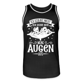 Ich schlafe nicht ich ruhe nur meine Augen aus - Männer Basketball-Trikot - Schwarz/Weiß - Vorne - AI Model Male 185 dark (185cm)