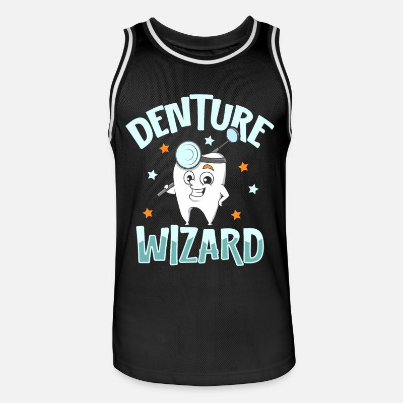 Dentition Wizard - Dentist - Men's Basketball Jersey - black/white