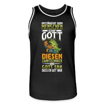 Enttäuscht vom Menschen - Zahntechniker - Männer Basketball-Trikot - Schwarz/Weiß - Vorne - AI Model Male 185 dark (185cm)