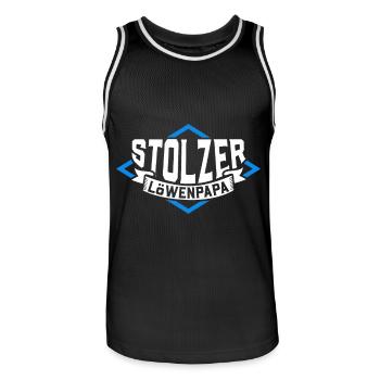 Stolzer Löwenpapa - Männer Basketball-Trikot - Schwarz/Weiß - Vorne - AI Model Male 185 dark (185cm)
