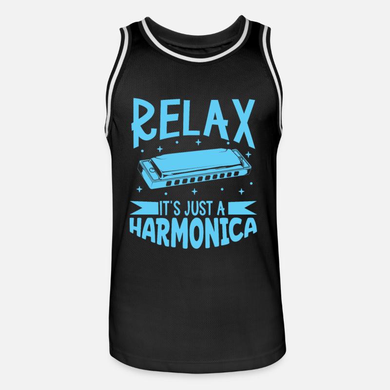 C’est juste un harmonica - Maillot de basket Homme - noir/blanc