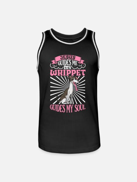 Jesus and My Whippet - Men's Basketball Jersey - black/white