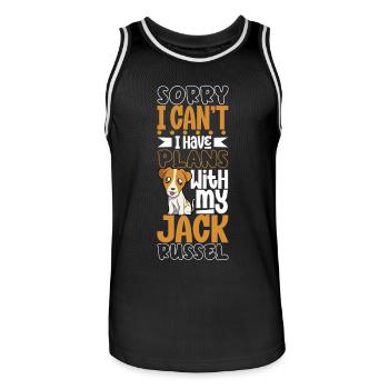 Pläne mit meinem Jack Russel Terrier - Männer Basketball-Trikot - Schwarz/Weiß - Vorne - AI Model Male 185 dark (185cm)