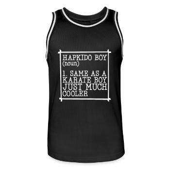 Garçon Hapkido - Maillot de basket Homme - noir/blanc - Devant - AI Model Male 185 dark (185cm)