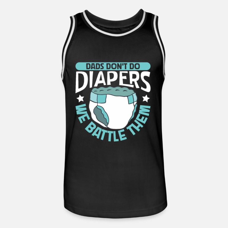 Väter bekämpfen Windeln - Baby wickeln - Männer Basketball-Trikot - Schwarz/Weiß