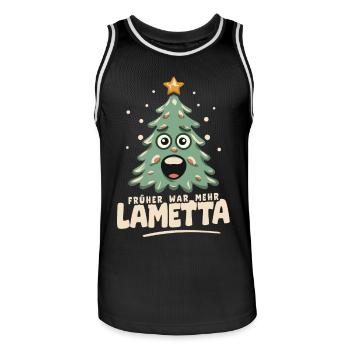 Früher war mehr Lametta - Männer Basketball-Trikot - Schwarz/Weiß - Vorne - AI Model Male 185 dark (185cm)