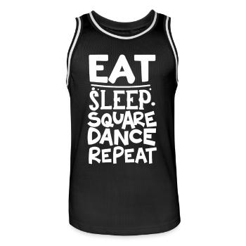 Eat Sleep Square Dance Repeat - Men's Basketball Jersey - black/white - Front - AI Model Male 185 dark (185cm)