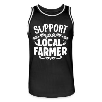 Support Your Local Farmer Bauer Landwirt - Men's Basketball Jersey - black/white - Front - AI Model Male 185 dark (185cm)
