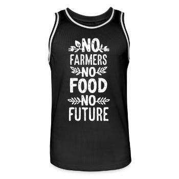 Pas d’agriculteurs, pas de nourriture, pas d’avenir, d’agriculteur, d’agriculteur - Maillot de basket Homme - noir/blanc - Devant - AI Model Male 185 dark (185cm)