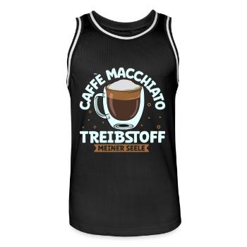 Mein Treibstoff ist Caffè macchiato - Männer Basketball-Trikot - Schwarz/Weiß - Vorne - AI Model Male 185 dark (185cm)