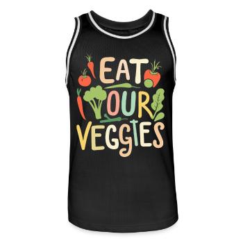 Eat Your Veggies Vegetable Lover Vegan Vegan - Men's Basketball Jersey - black/white - Front - AI Model Male 185 dark (185cm)