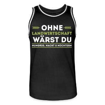 Ohne Landwirtschaft wärst du hungrig, nackt und nü - Männer Basketball-Trikot - Schwarz/Weiß - Vorne - AI Model Male 185 dark (185cm)