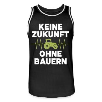 Keine Zukunft ohne Bauern Bauer Demo Landwirt - Männer Basketball-Trikot - Schwarz/Weiß - Vorne - AI Model Male 185 dark (185cm)