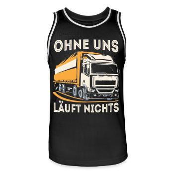 Ohne uns läuft nichts LKW Fahrer Trucker Demo - Männer Basketball-Trikot - Schwarz/Weiß - Vorne - AI Model Male 185 dark (185cm)