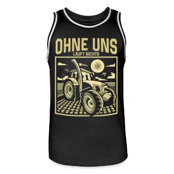 Ohne uns läuft nichts Protest Großdemo Demo Streik - Männer Basketball-Trikot - Schwarz/Weiß - Vorne - AI Model Male 185 dark (185cm)