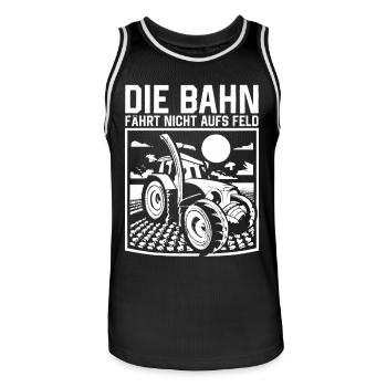 Bahn fährt nicht auf Feld Großdemo Demo Streik - Männer Basketball-Trikot - Schwarz/Weiß - Vorne - AI Model Male 185 dark (185cm)