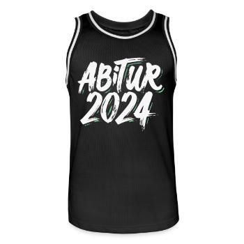 Abitur 2024 Abi Studium Abschlussklasse - Männer Basketball-Trikot - Schwarz/Weiß - Vorne - AI Model Male 185 dark (185cm)
