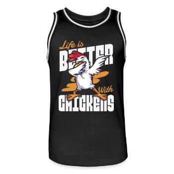 Dabbing Hahn Dab Huhn Tanzen Tanz Dabben Geschenk - Männer Basketball-Trikot - Schwarz/Weiß - Vorne - AI Model Male 185 dark (185cm)