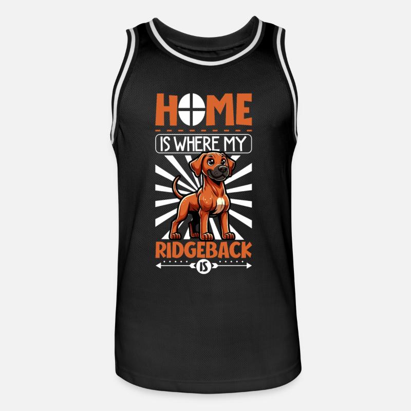 Zuhause - Rhodesian Ridgeback - Männer Basketball-Trikot - Schwarz/Weiß
