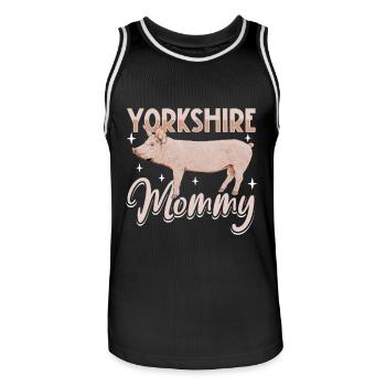 Yorkshire Pig Mom - Men's Basketball Jersey - black/white - Front - AI Model Male 185 dark (185cm)