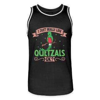 Ich liebe meinen Quetzal - Männer Basketball-Trikot - Schwarz/Weiß - Vorne - AI Model Male 185 dark (185cm)