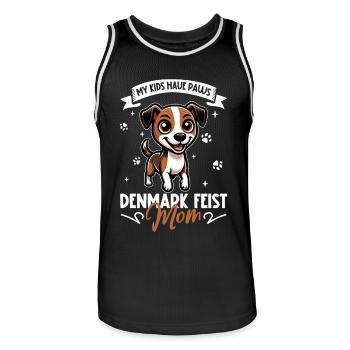 Denmark Feist Mama - Männer Basketball-Trikot - Schwarz/Weiß - Vorne - AI Model Male 185 dark (185cm)