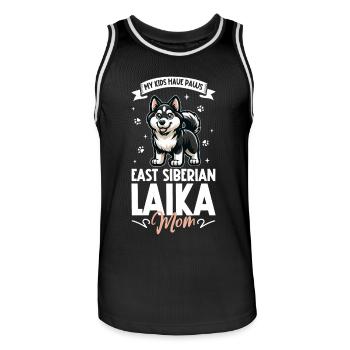 Ostsibirischer Laika Mama - Männer Basketball-Trikot - Schwarz/Weiß - Vorne - AI Model Male 185 dark (185cm)
