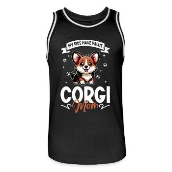 Welsh Corgi Pembroke Mom - Men's Basketball Jersey - black/white - Front - AI Model Male 185 dark (185cm)
