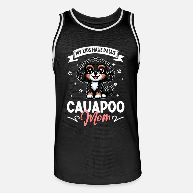 Cavapoo Mama - Männer Basketball-Trikot - Schwarz/Weiß