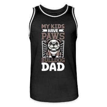 Bulldog Dad - Men's Basketball Jersey - black/white - Front - AI Model Male 185 dark (185cm)