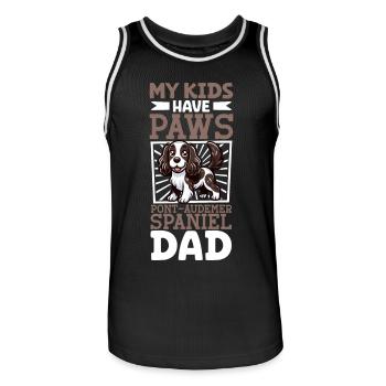 Epagneul de Pont-Audemer Papa - Männer Basketball-Trikot - Schwarz/Weiß - Vorne - AI Model Male 185 dark (185cm)