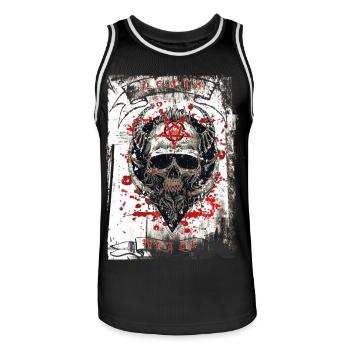 Death Metal Heavy Rock Musique - Maillot de basket Homme - noir/blanc - Devant - AI Model Male 185 dark (185cm)