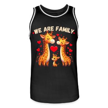 Famille Mère Père Enfant Bébé Girafe Coeur Amour - Maillot de basket Homme - noir/blanc - Devant - AI Model Male 185 dark (185cm)