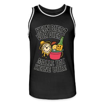 Malle Shirt Saufurlaub Party Kein Bier Vor Vier - Männer Basketball-Trikot - Schwarz/Weiß - Vorne - AI Model Male 185 dark (185cm)