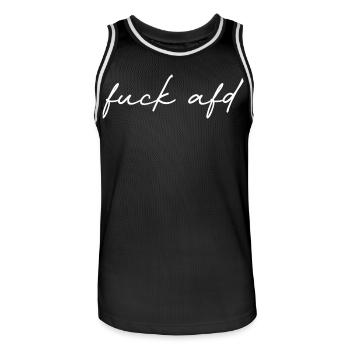 Fuck AFD Sign Critical Typo Statement - Maillot de basket Homme - noir/blanc - Devant - AI Model Male 185 dark (185cm)