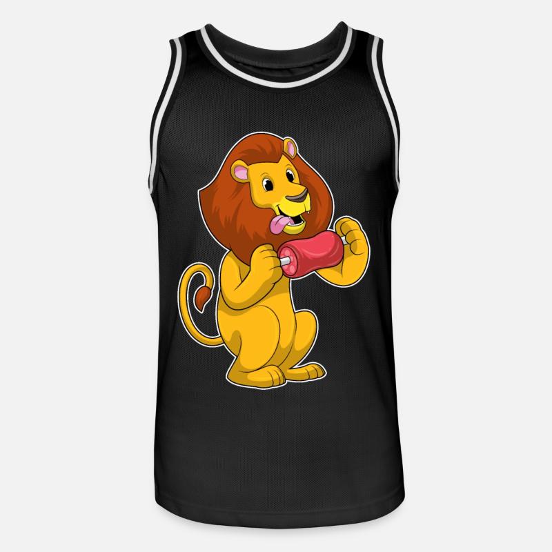 Löwe mit Fleisch - Männer Basketball-Trikot - Schwarz/Weiß