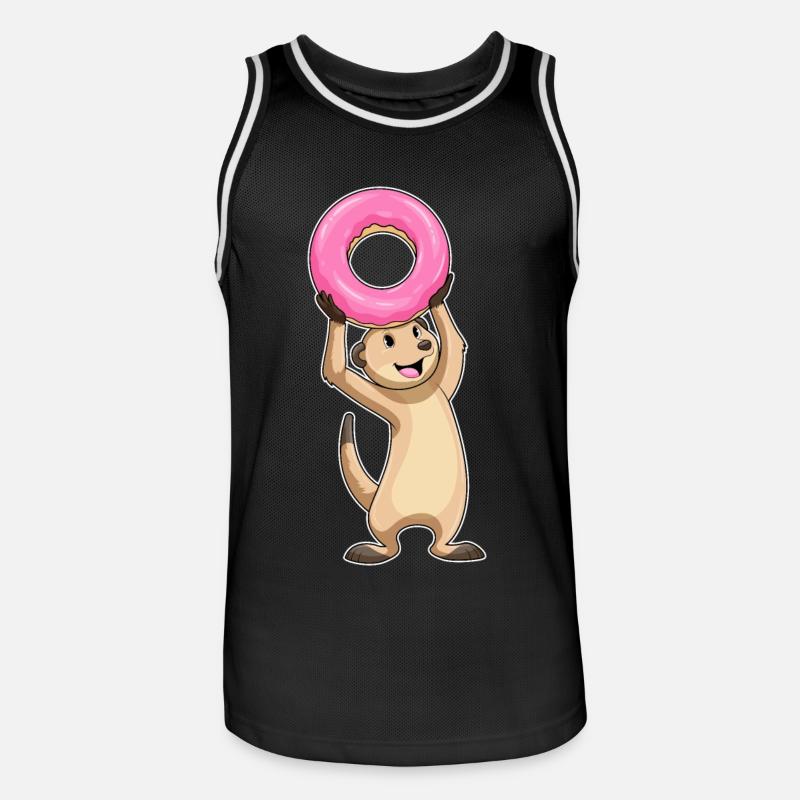 Suricates au beignet - Maillot de basket Homme - noir/blanc