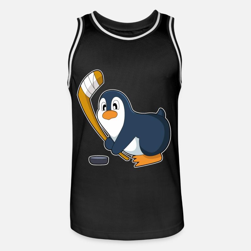 Pinguin Eishockey Eishockeyschläger - Männer Basketball-Trikot - Schwarz/Weiß